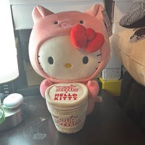 Hello Kitty Kid-Robot Cup Noodles Pig Plush